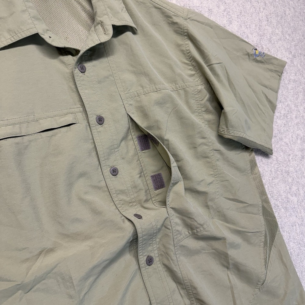 Mountain Hardwear Mens M Hiking Shirt Green Short Sleeve Vented‎ Outdoor Trail - Picture 4 of 12